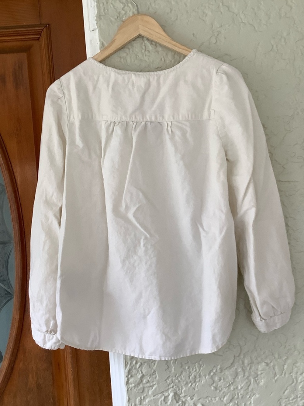 Women's Cream Embroidered Peasant Blouse - Picture 5 of 6